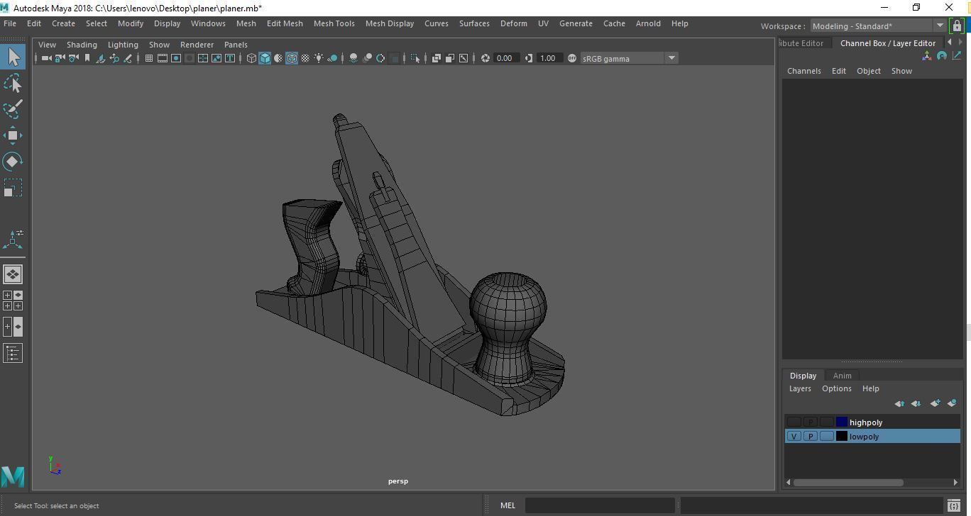 Wood Planer Low-poly 3D model_4