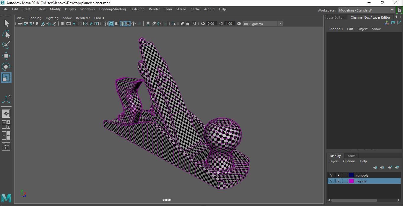 Wood Planer Low-poly 3D model_6
