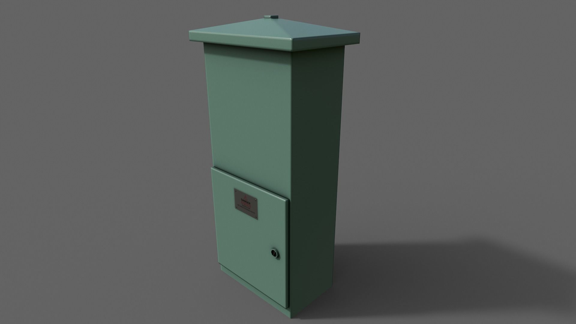PBR Electric Box Green V4 Low-poly 3D model_7