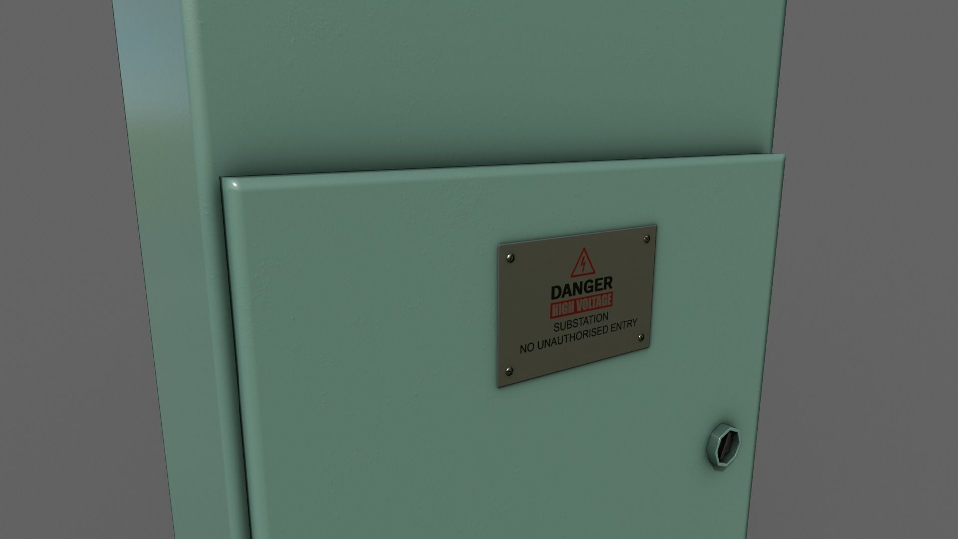 PBR Electric Box Green V4 Low-poly 3D model_3