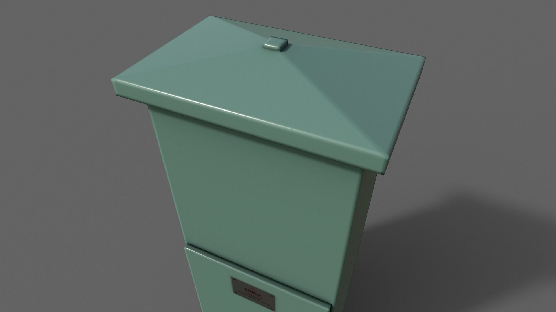 PBR Electric Box Green V4 Low-poly 3D model_5