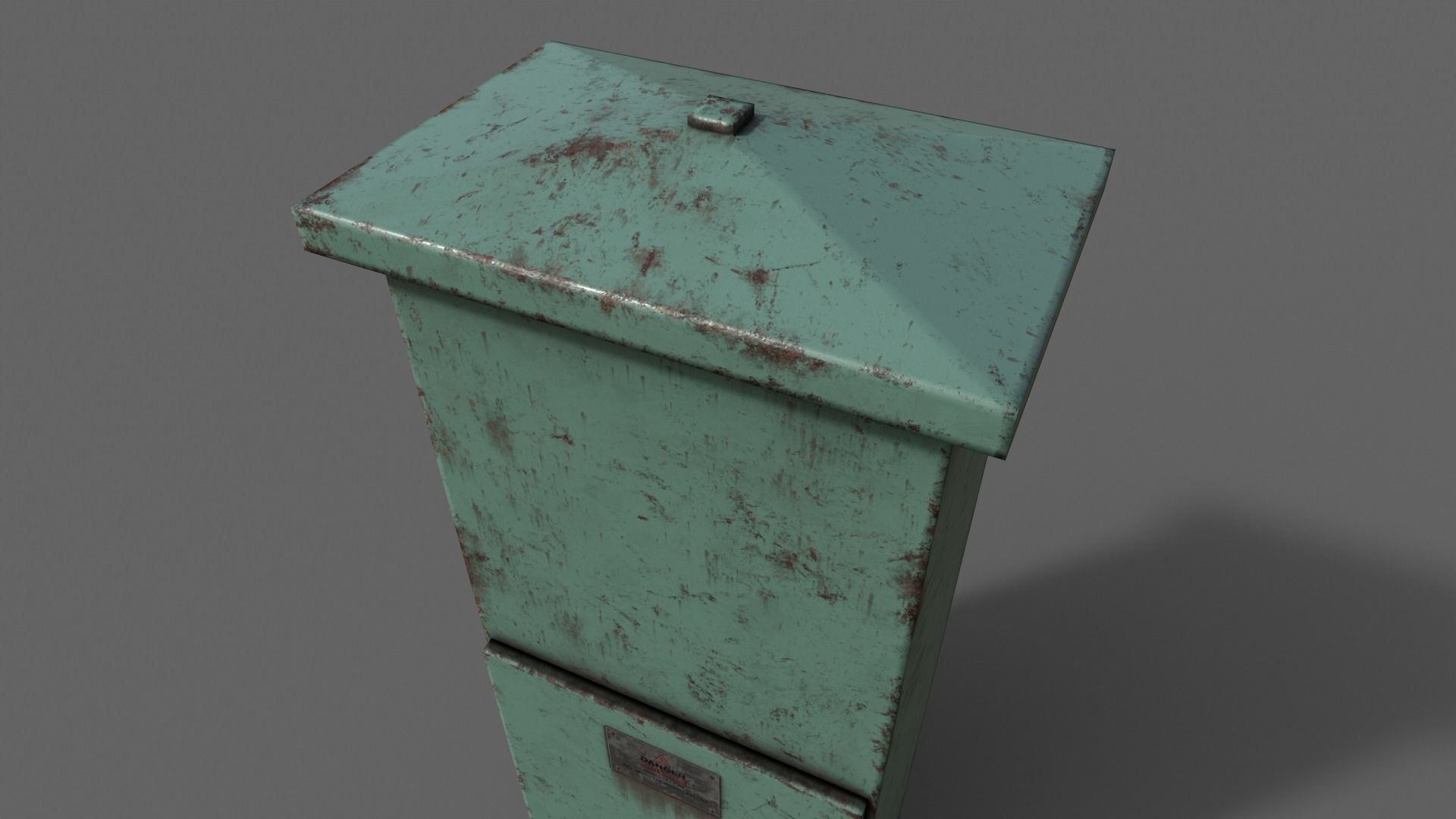 PBR Electric Box Green V4 Low-poly 3D model_12