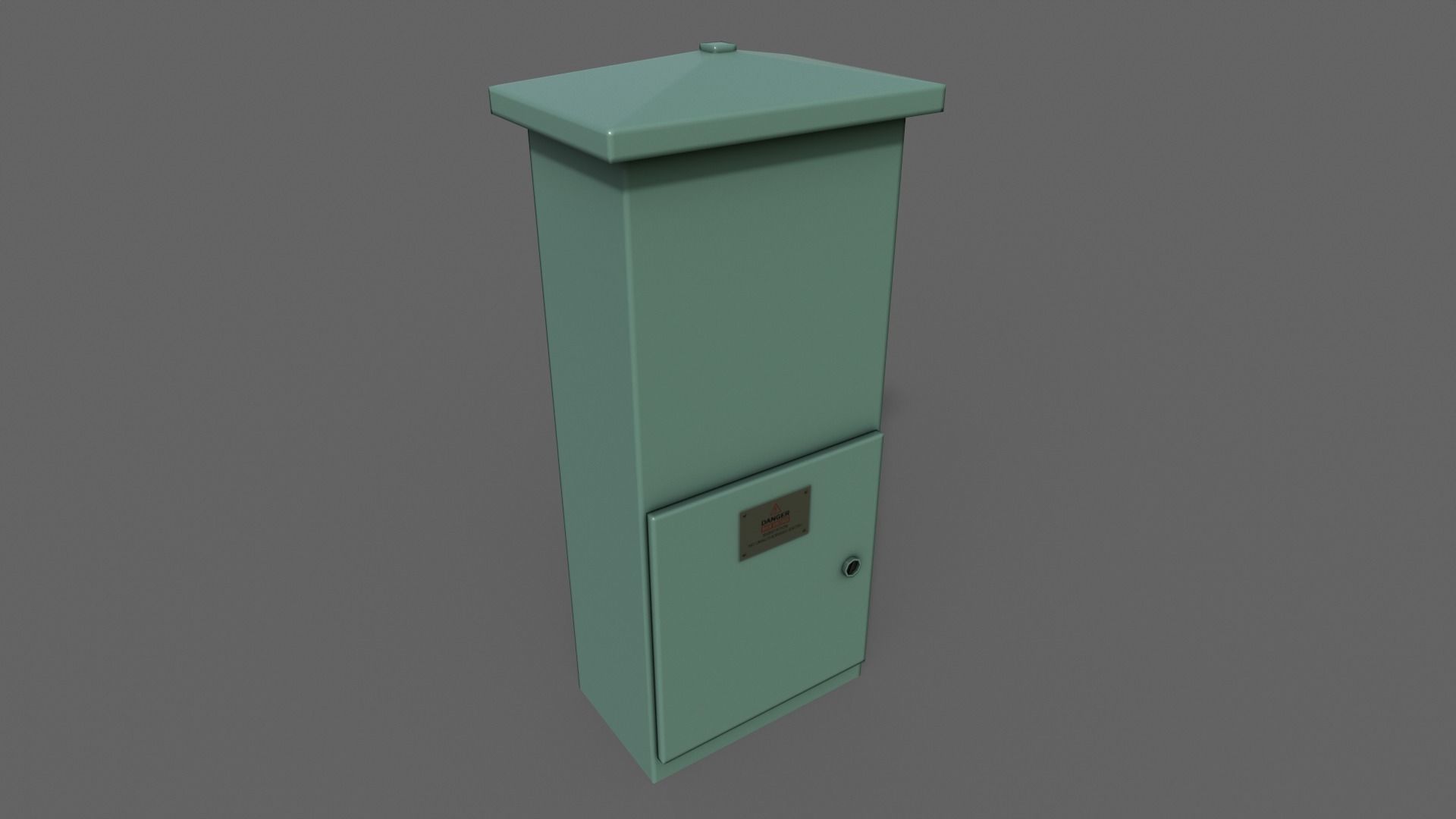 PBR Electric Box Green V4 Low-poly 3D model_2