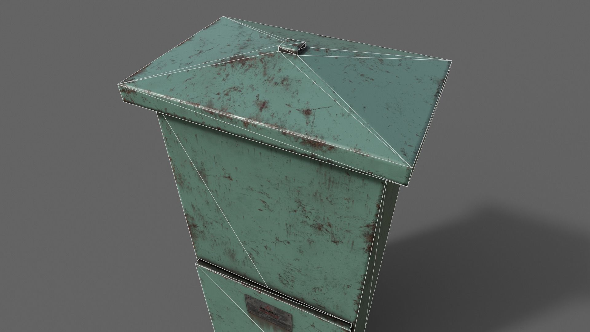PBR Electric Box Green V4 Low-poly 3D model_19