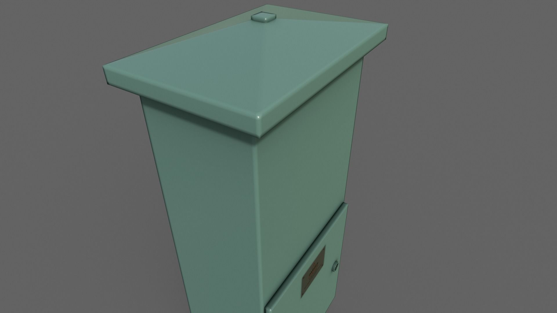 PBR Electric Box Green V4 Low-poly 3D model_4