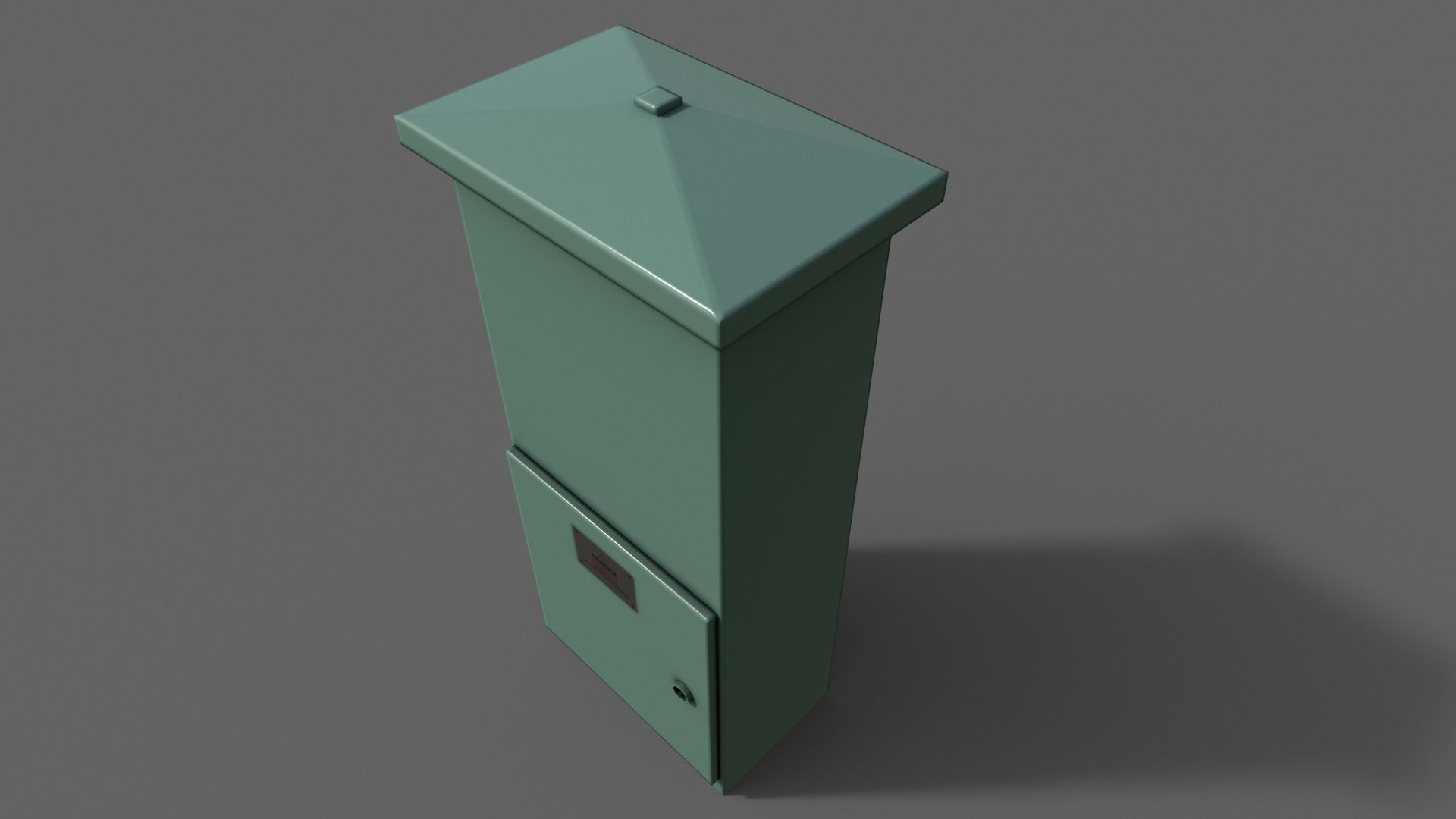 PBR Electric Box Green V4 Low-poly 3D model_6