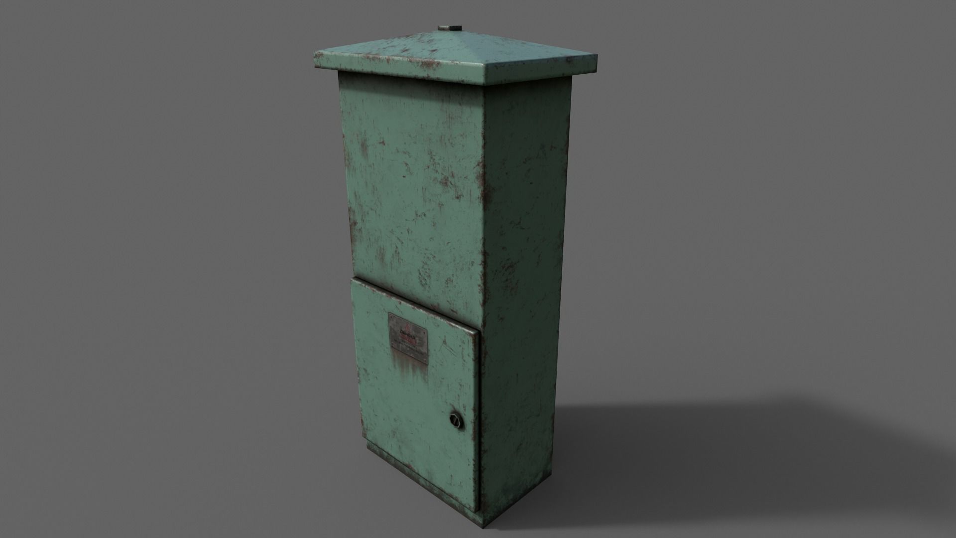 PBR Electric Box Green V4 Low-poly 3D model_14