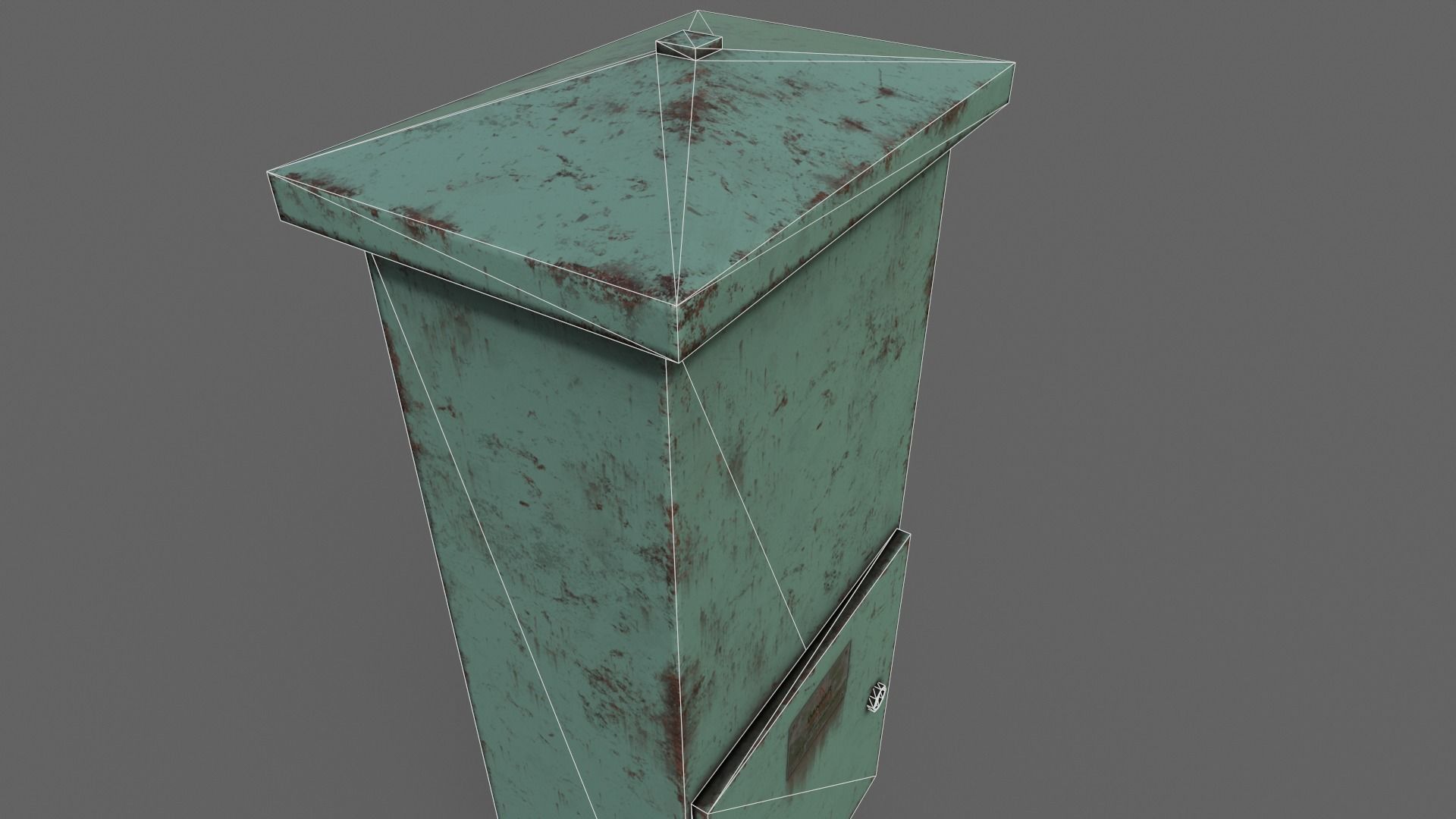 PBR Electric Box Green V4 Low-poly 3D model_18