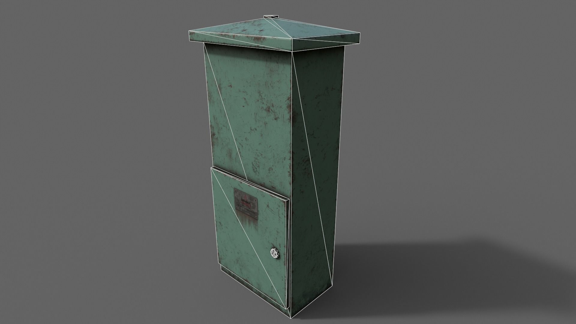 PBR Electric Box Green V4 Low-poly 3D model_21