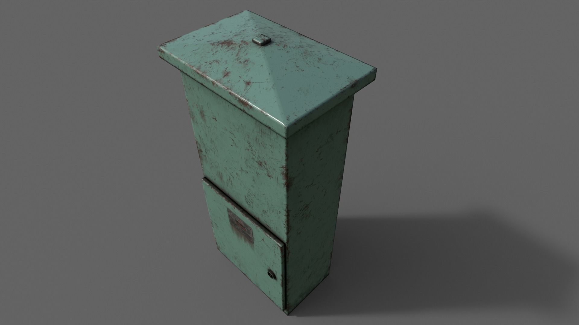 PBR Electric Box Green V4 Low-poly 3D model_13