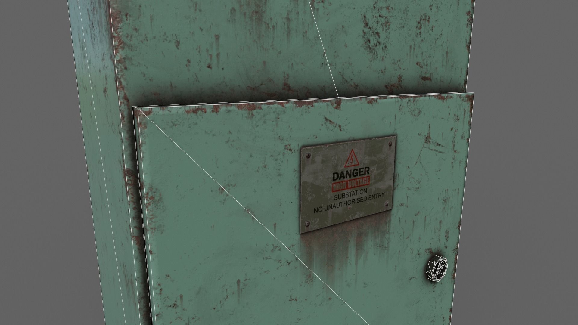 PBR Electric Box Green V4 Low-poly 3D model_17