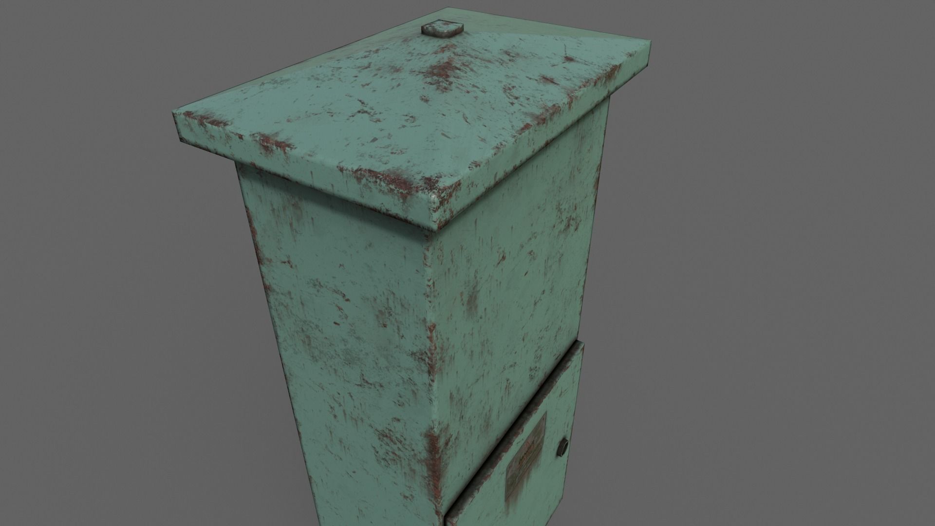 PBR Electric Box Green V4 Low-poly 3D model_11