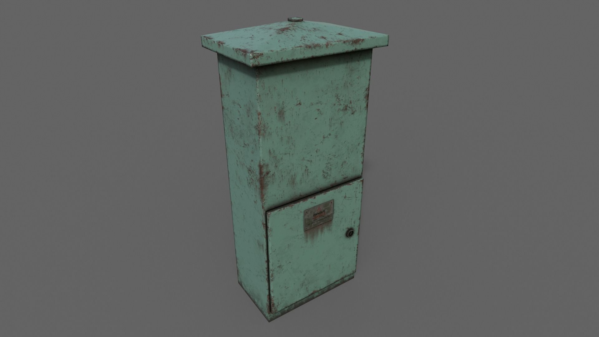 PBR Electric Box Green V4 Low-poly 3D model_9