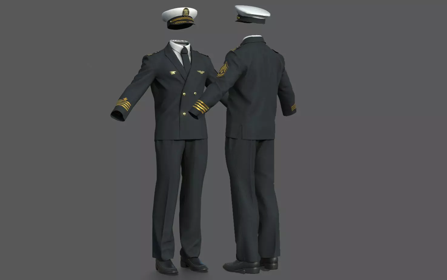 CAPTAIN NAVY UNIFORM 3D model