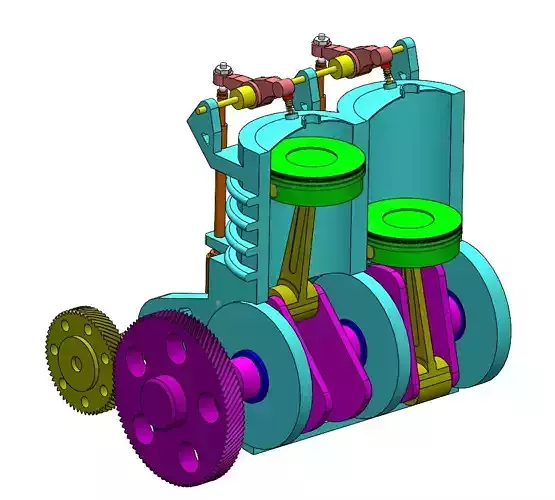 TWO STROKE ENGINE 3D model