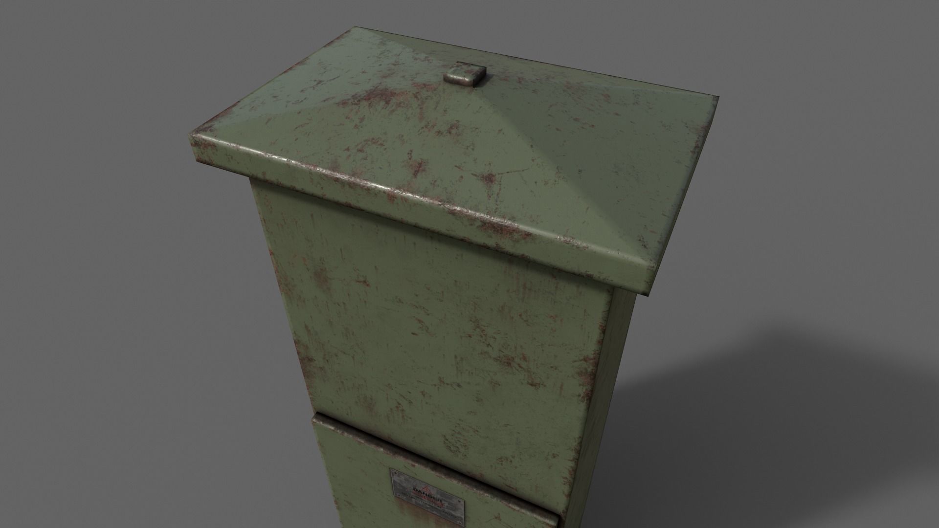 PBR Electric Box DarkGreen V4 Low-poly 3D model_12