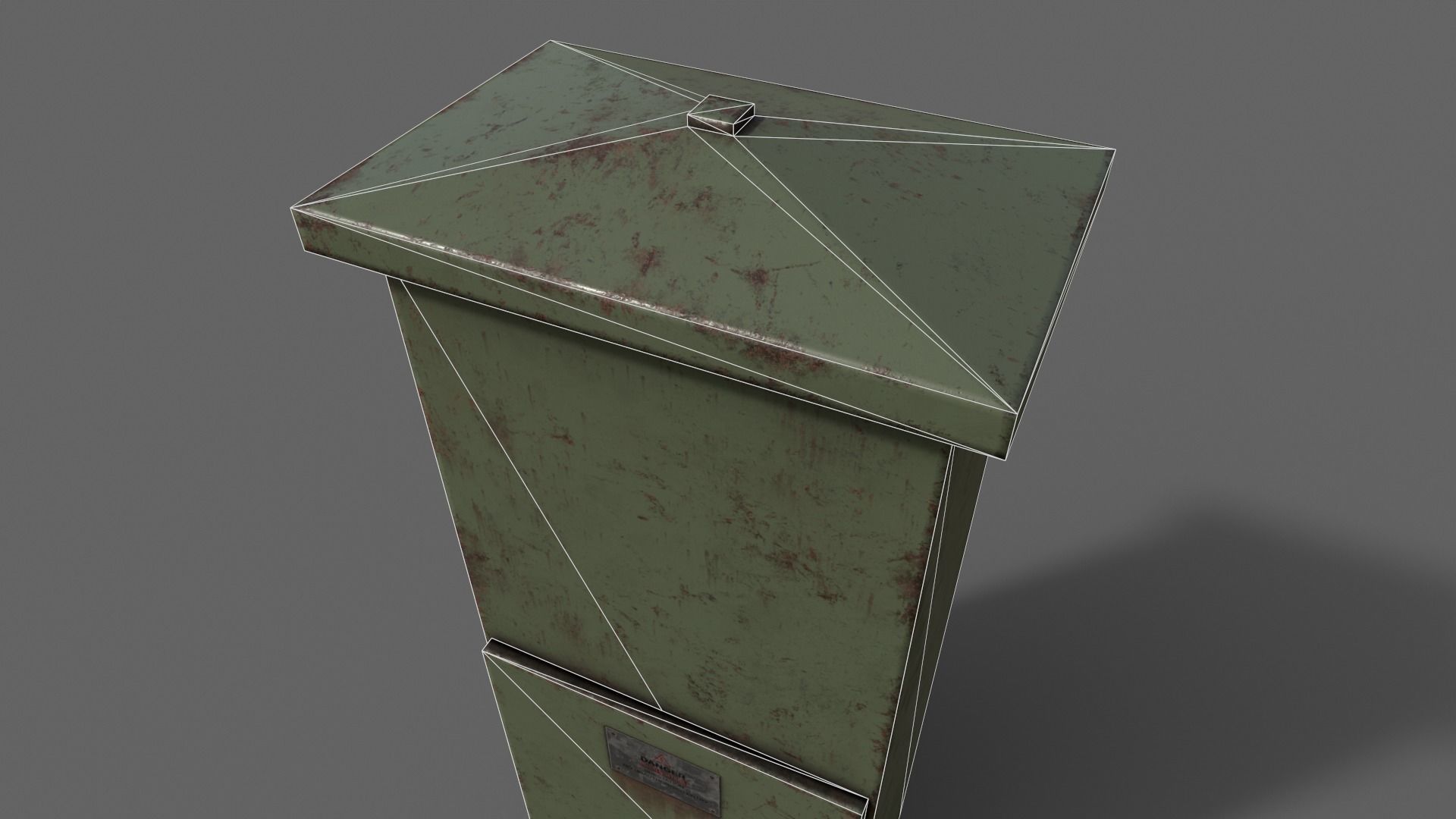 PBR Electric Box DarkGreen V4 Low-poly 3D model_19