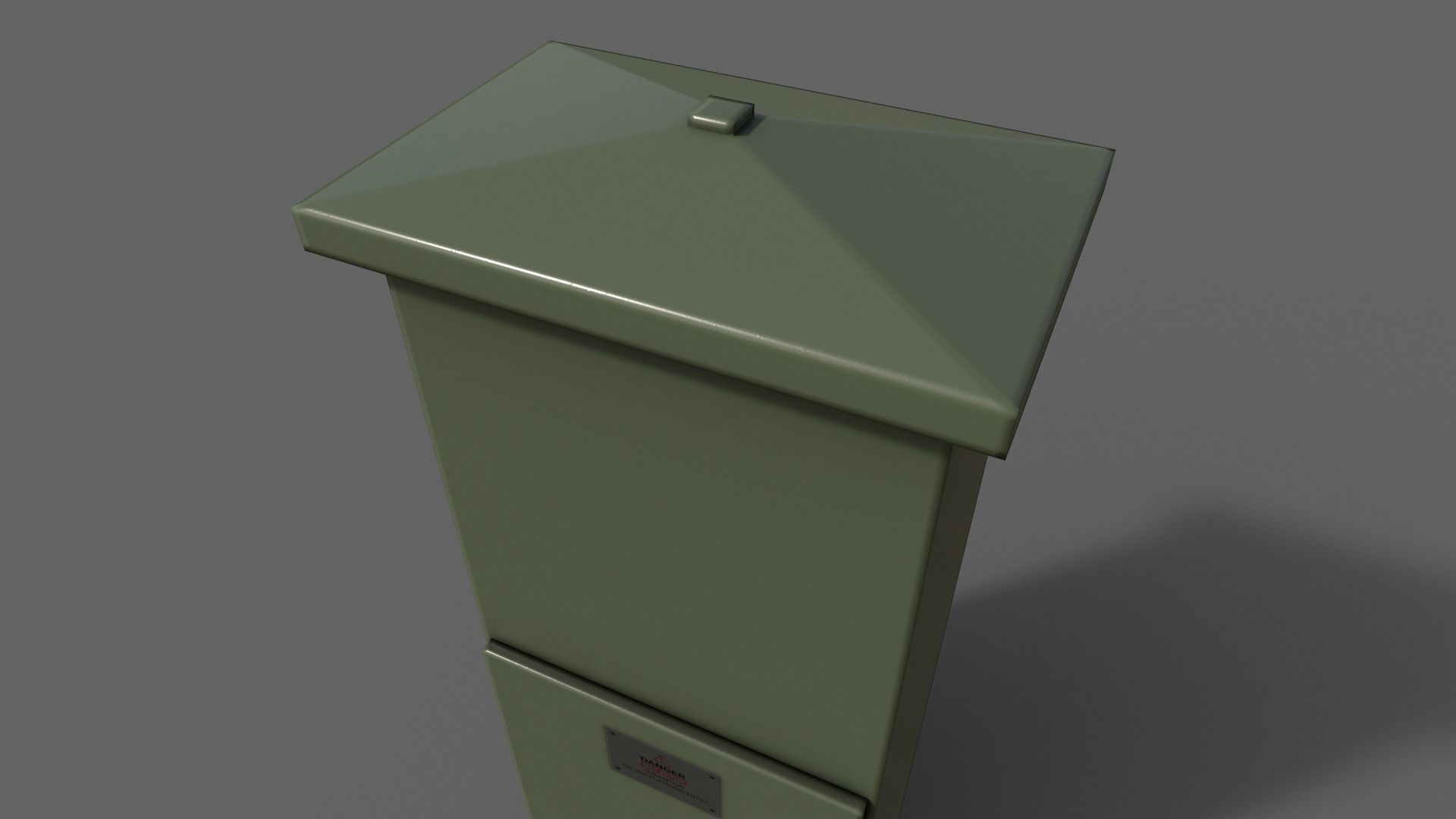 PBR Electric Box DarkGreen V4 Low-poly 3D model_5