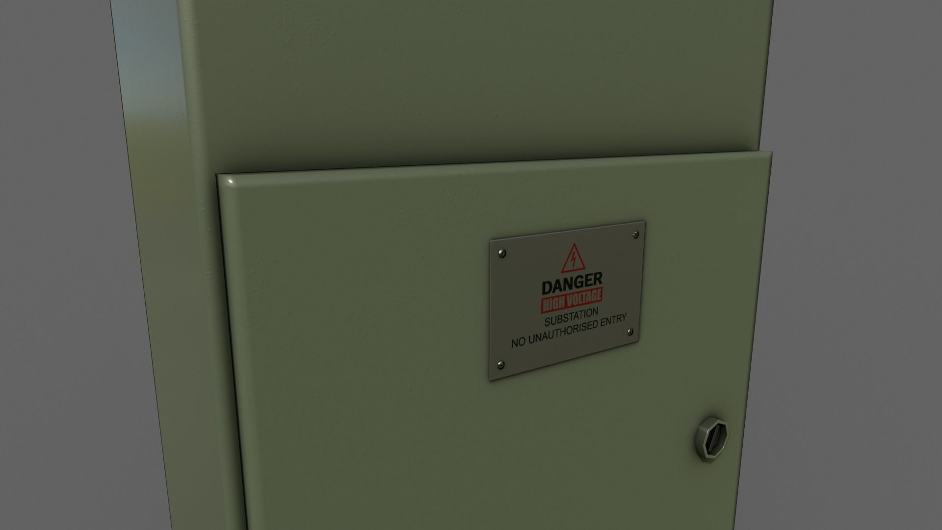 PBR Electric Box DarkGreen V4 Low-poly 3D model_3