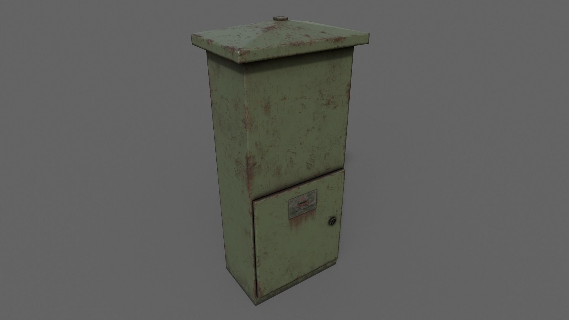 PBR Electric Box DarkGreen V4 Low-poly 3D model_9