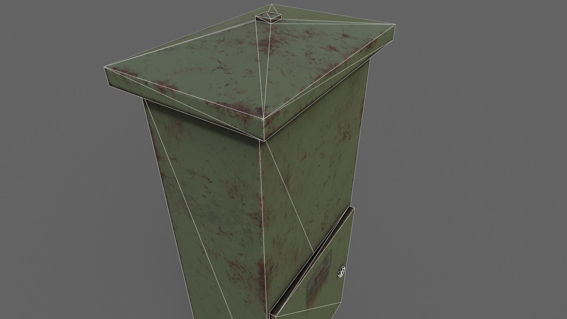 PBR Electric Box DarkGreen V4 Low-poly 3D model_18