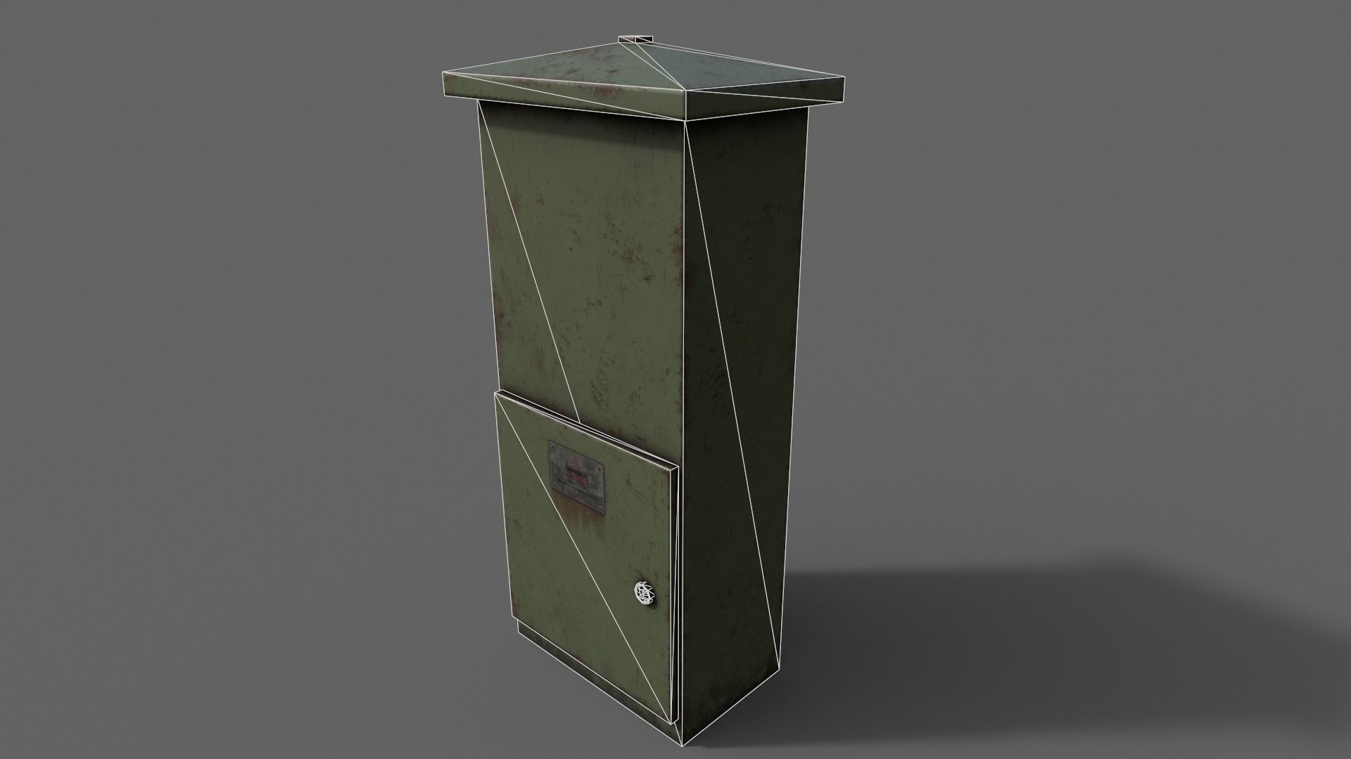 PBR Electric Box DarkGreen V4 Low-poly 3D model_21