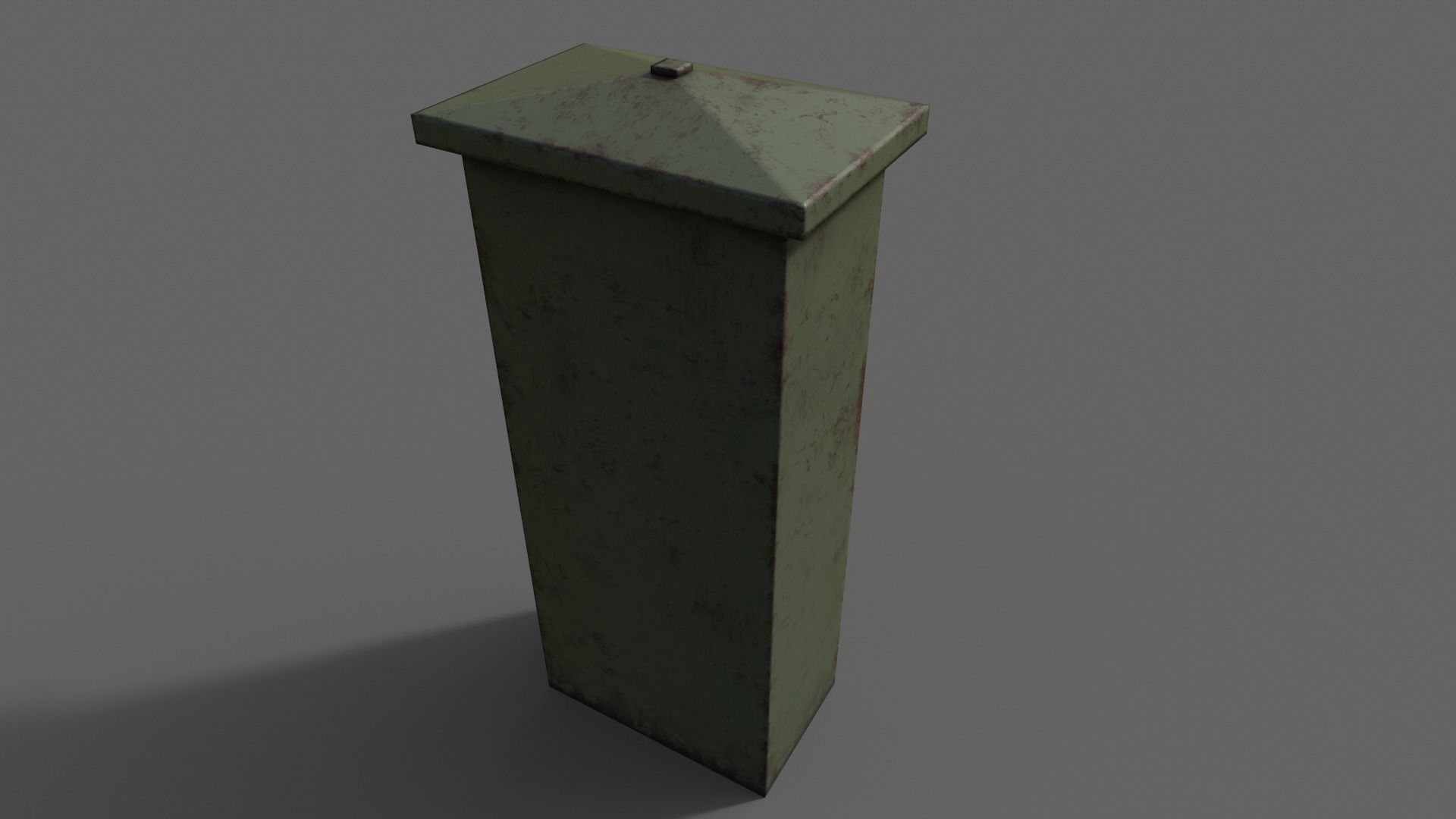 PBR Electric Box DarkGreen V4 Low-poly 3D model_15