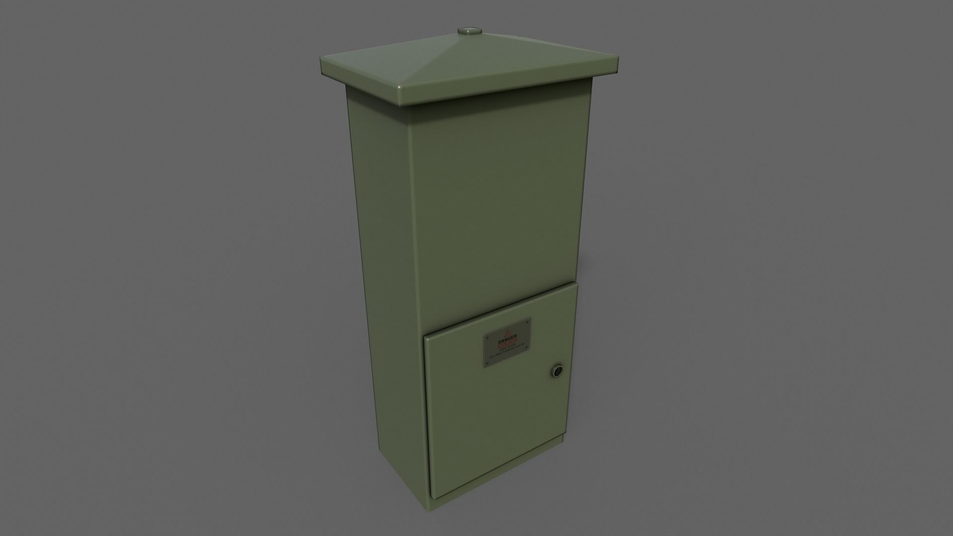 PBR Electric Box DarkGreen V4 Low-poly 3D model_2