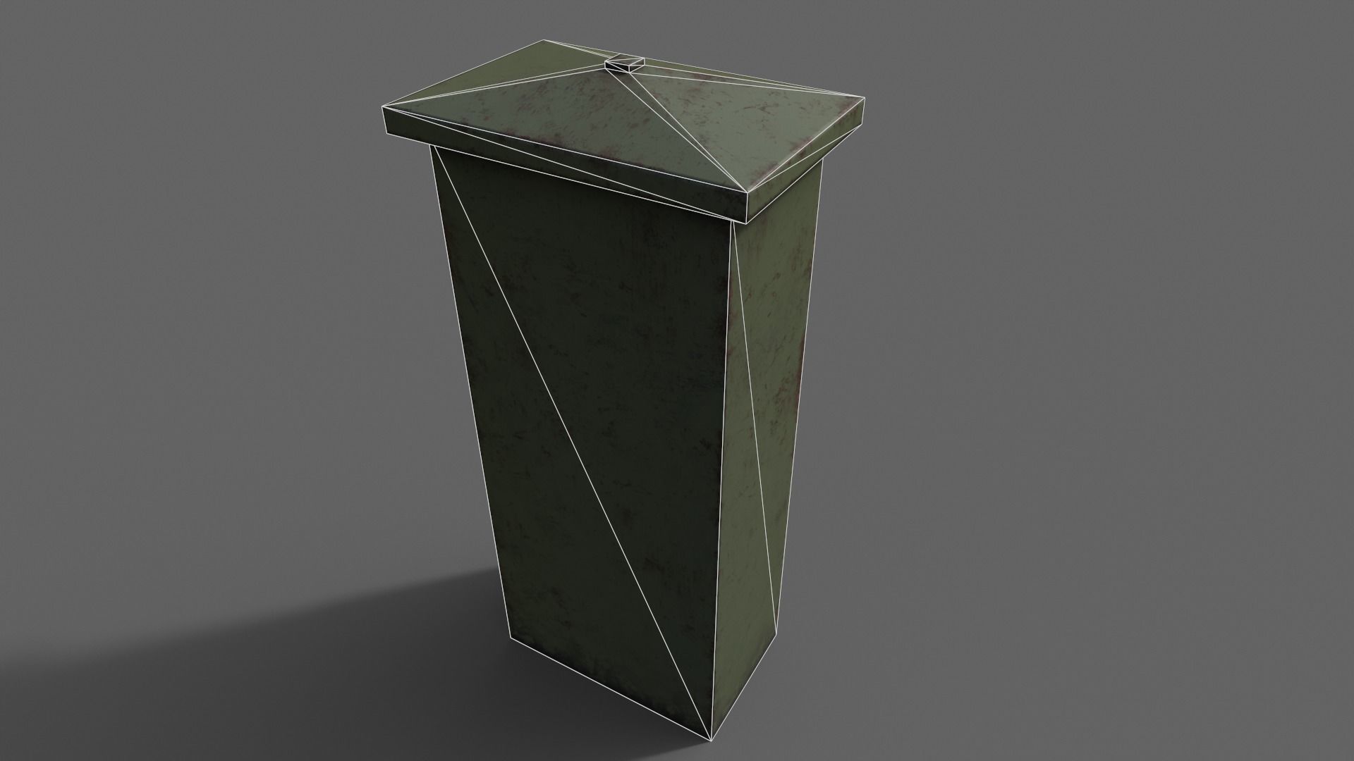 PBR Electric Box DarkGreen V4 Low-poly 3D model_22