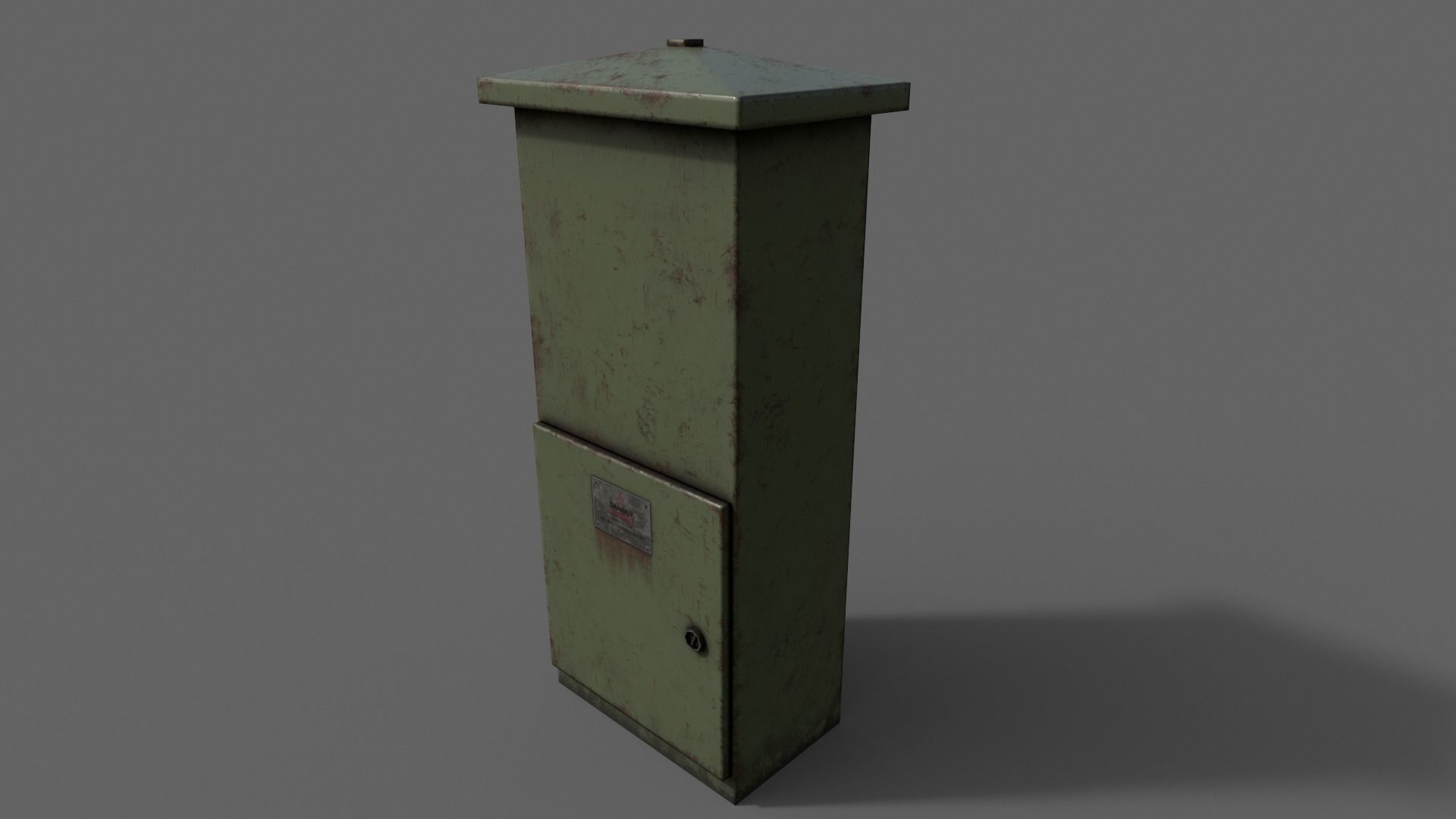 PBR Electric Box DarkGreen V4 Low-poly 3D model_14