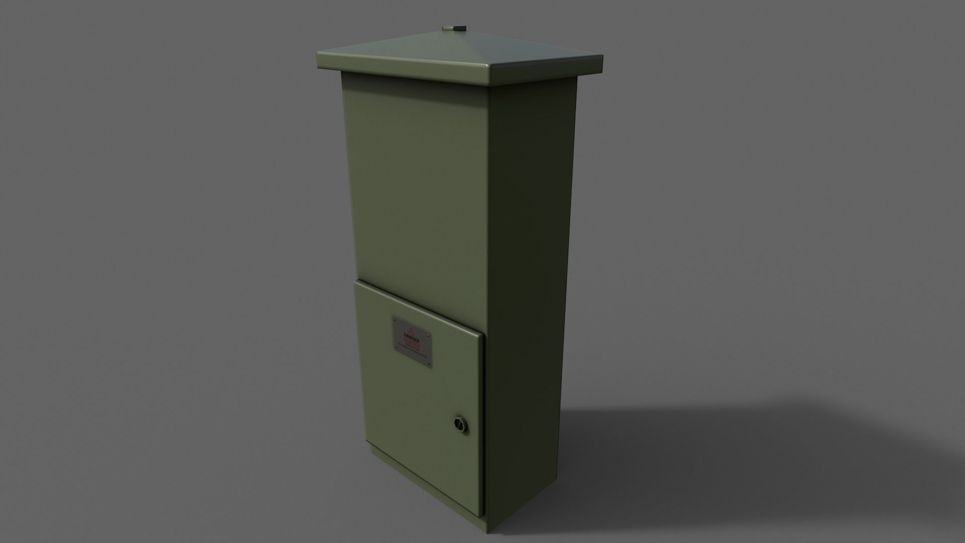 PBR Electric Box DarkGreen V4 Low-poly 3D model_7