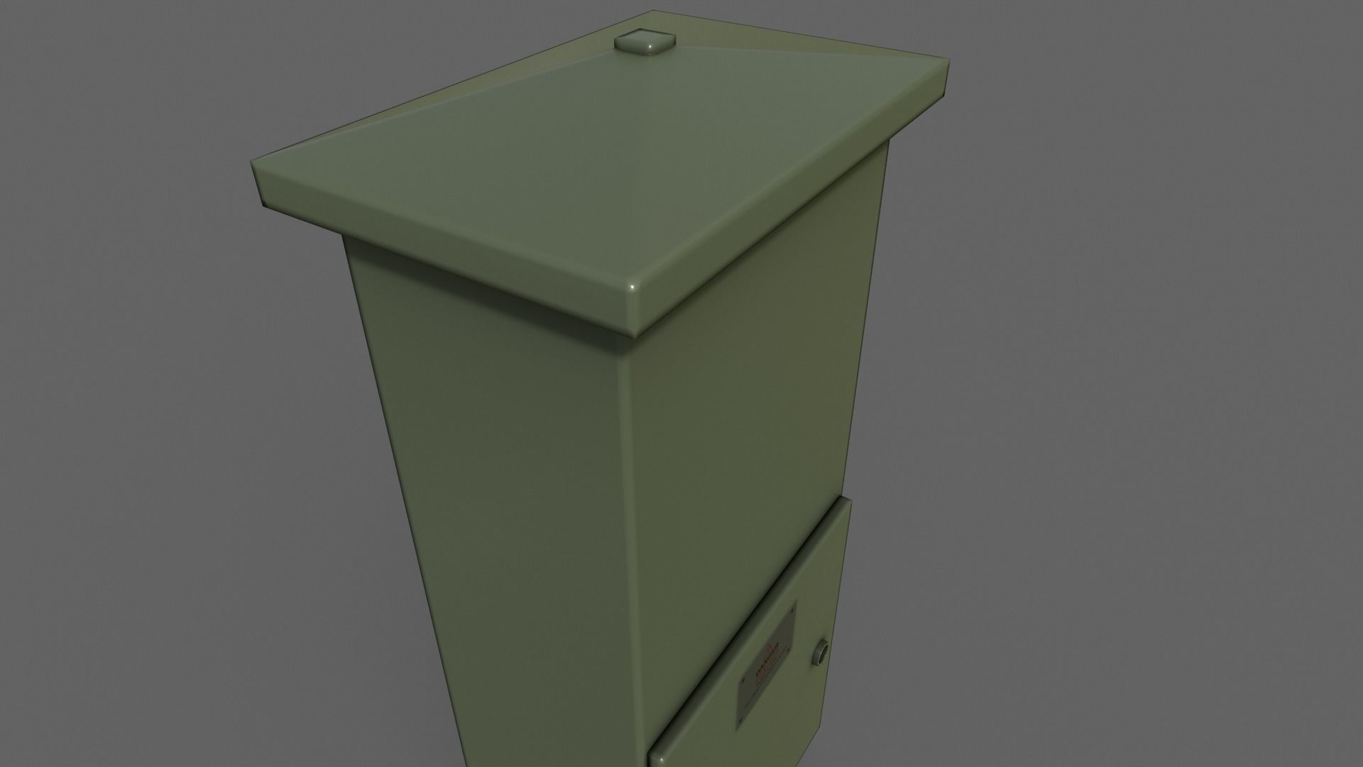 PBR Electric Box DarkGreen V4 Low-poly 3D model_4