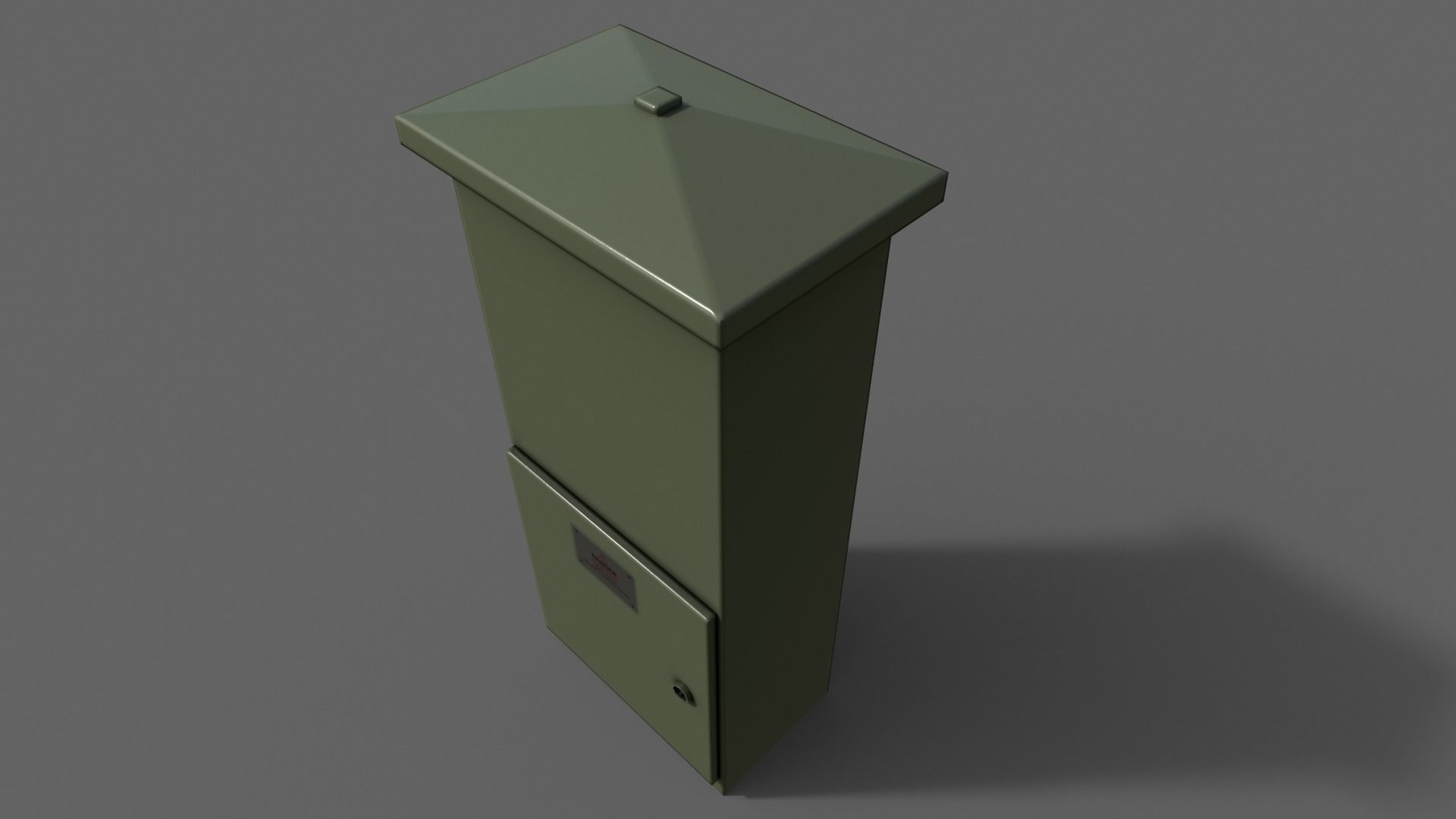 PBR Electric Box DarkGreen V4 Low-poly 3D model_6