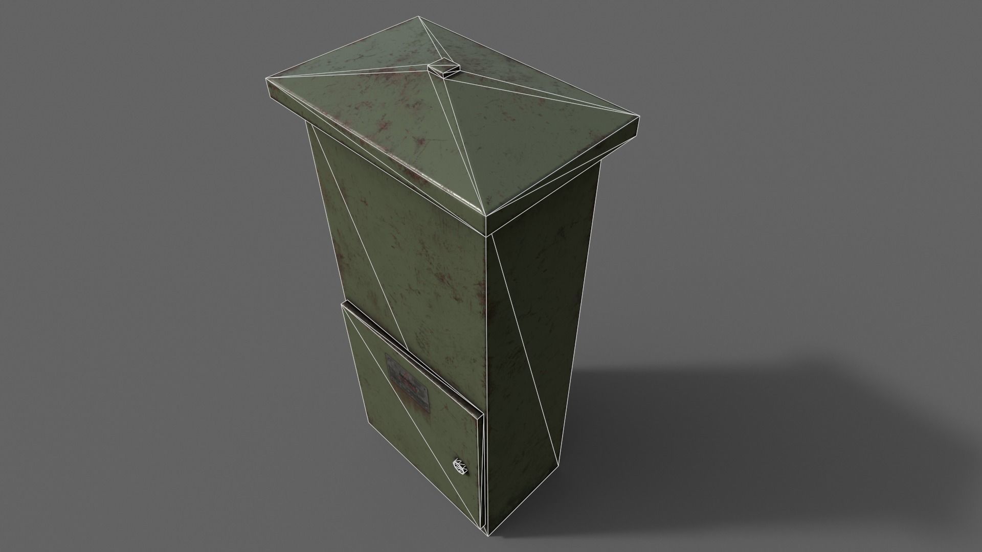 PBR Electric Box DarkGreen V4 Low-poly 3D model_20