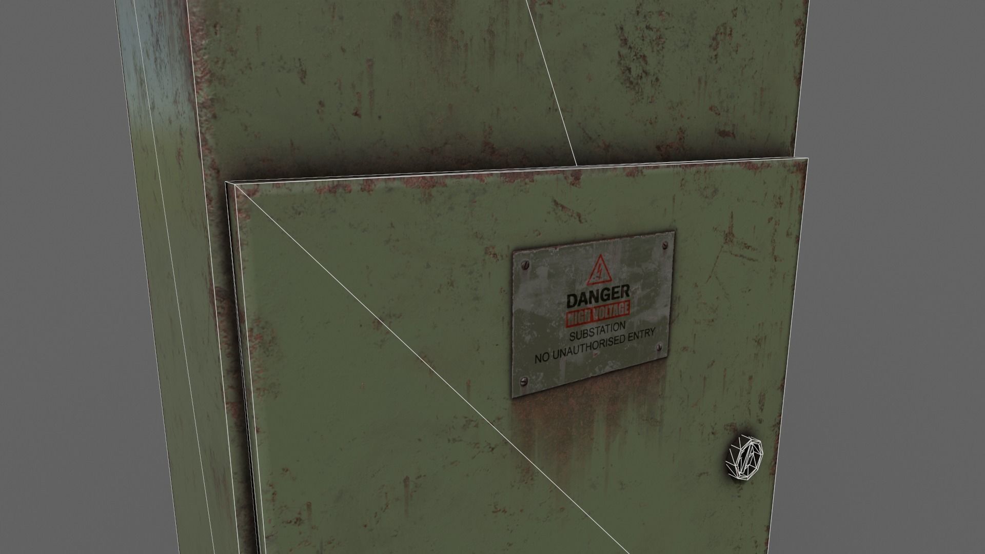 PBR Electric Box DarkGreen V4 Low-poly 3D model_17