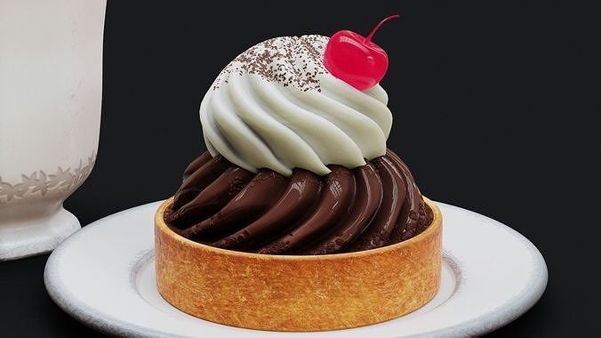 Coffee Cup and Sweet Pie 3D model 3