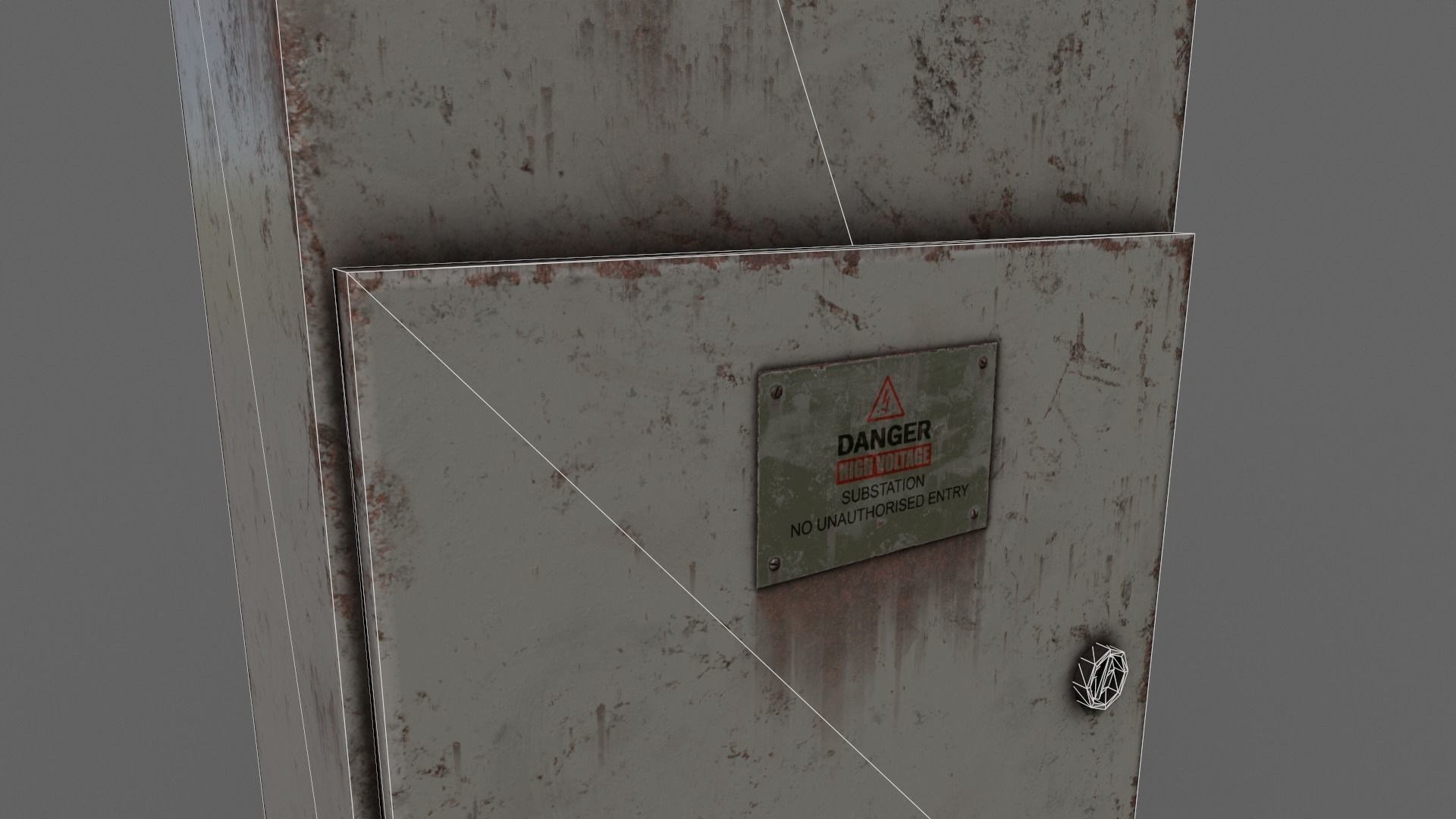 PBR Electric Box Grey V4 Low-poly 3D model_17