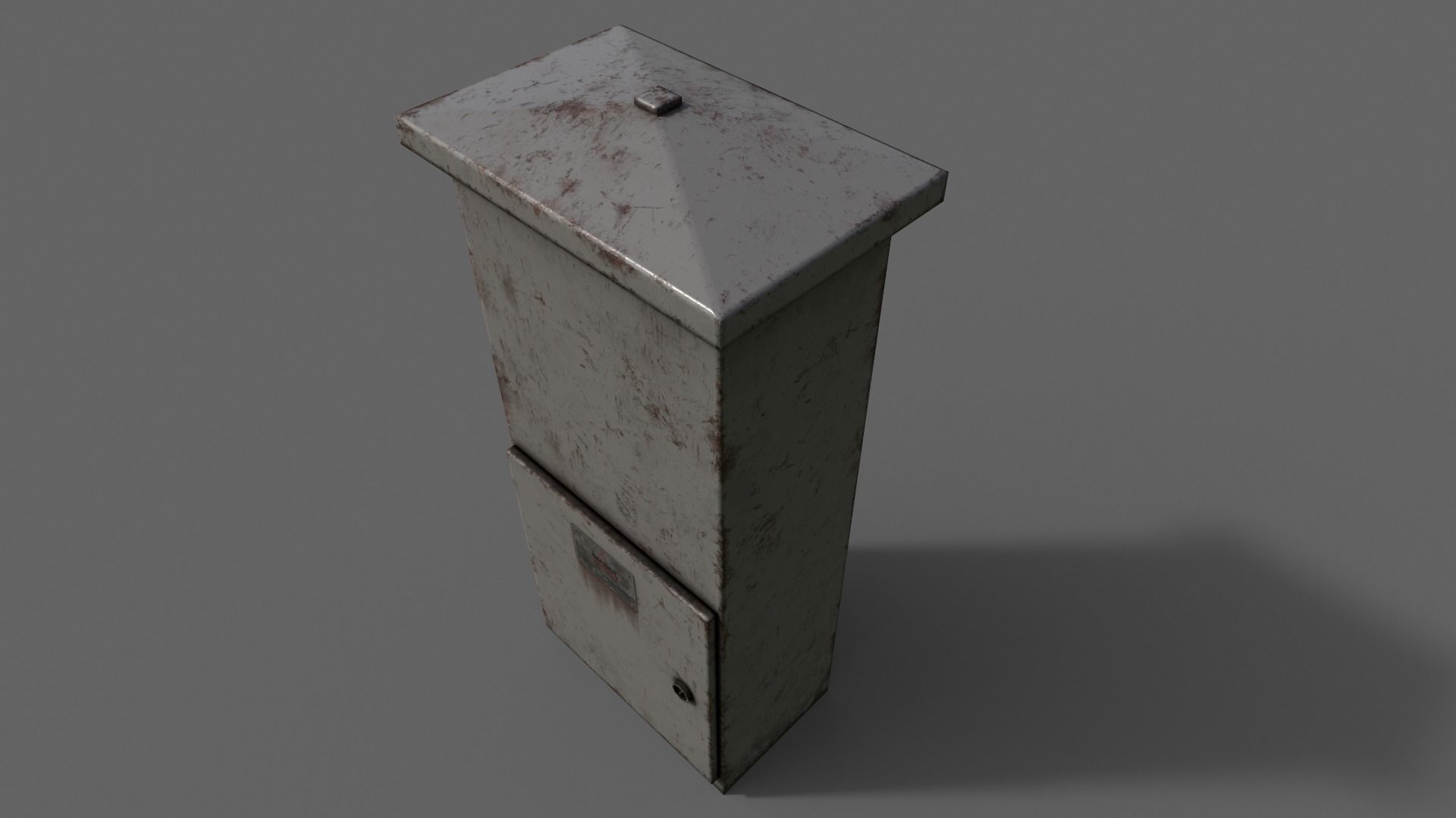 PBR Electric Box Grey V4 Low-poly 3D model_13