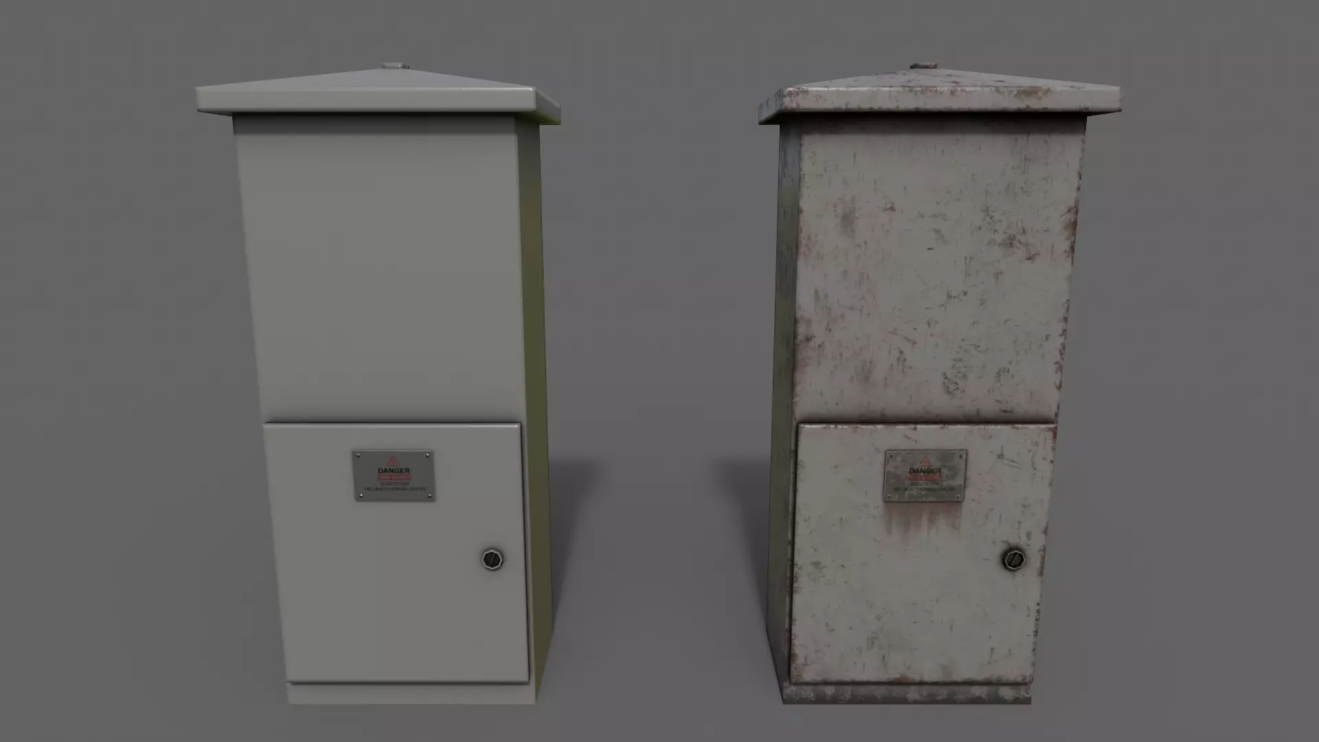 PBR Electric Box Grey V4 Low-poly 3D model_0