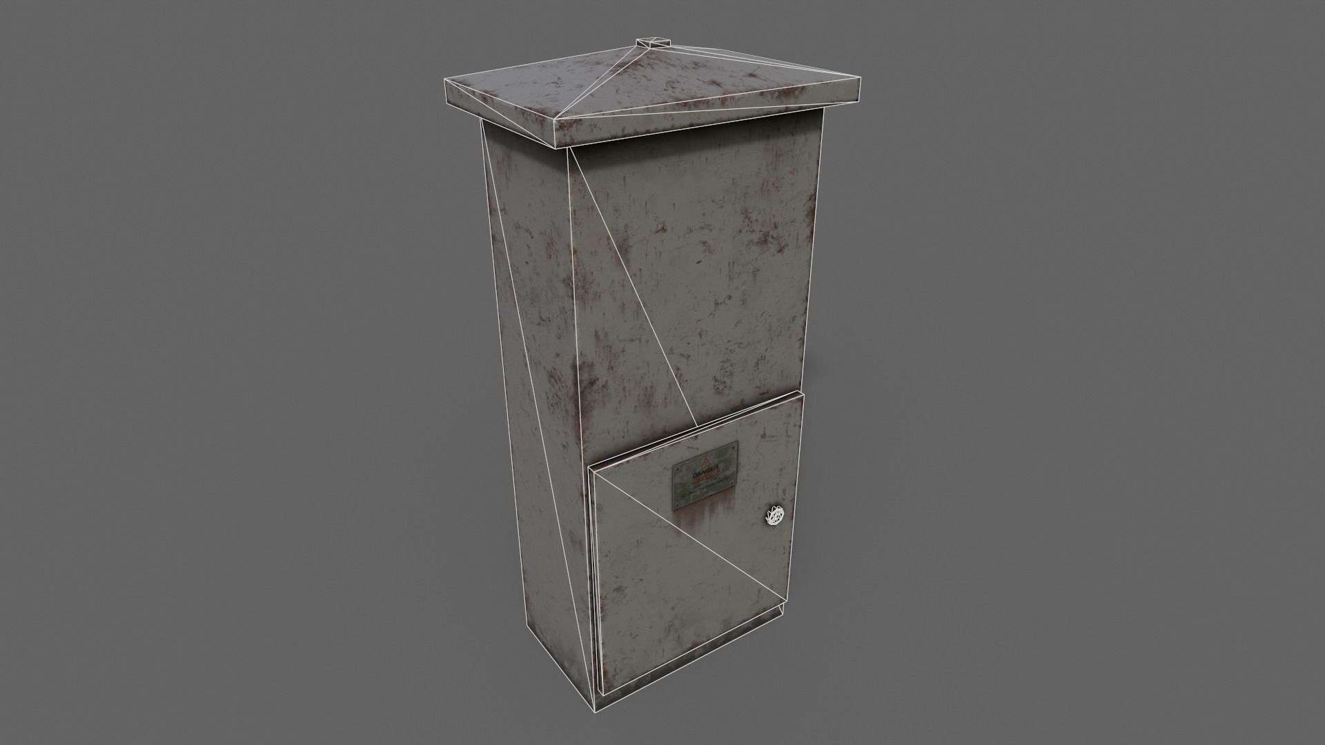 PBR Electric Box Grey V4 Low-poly 3D model_16