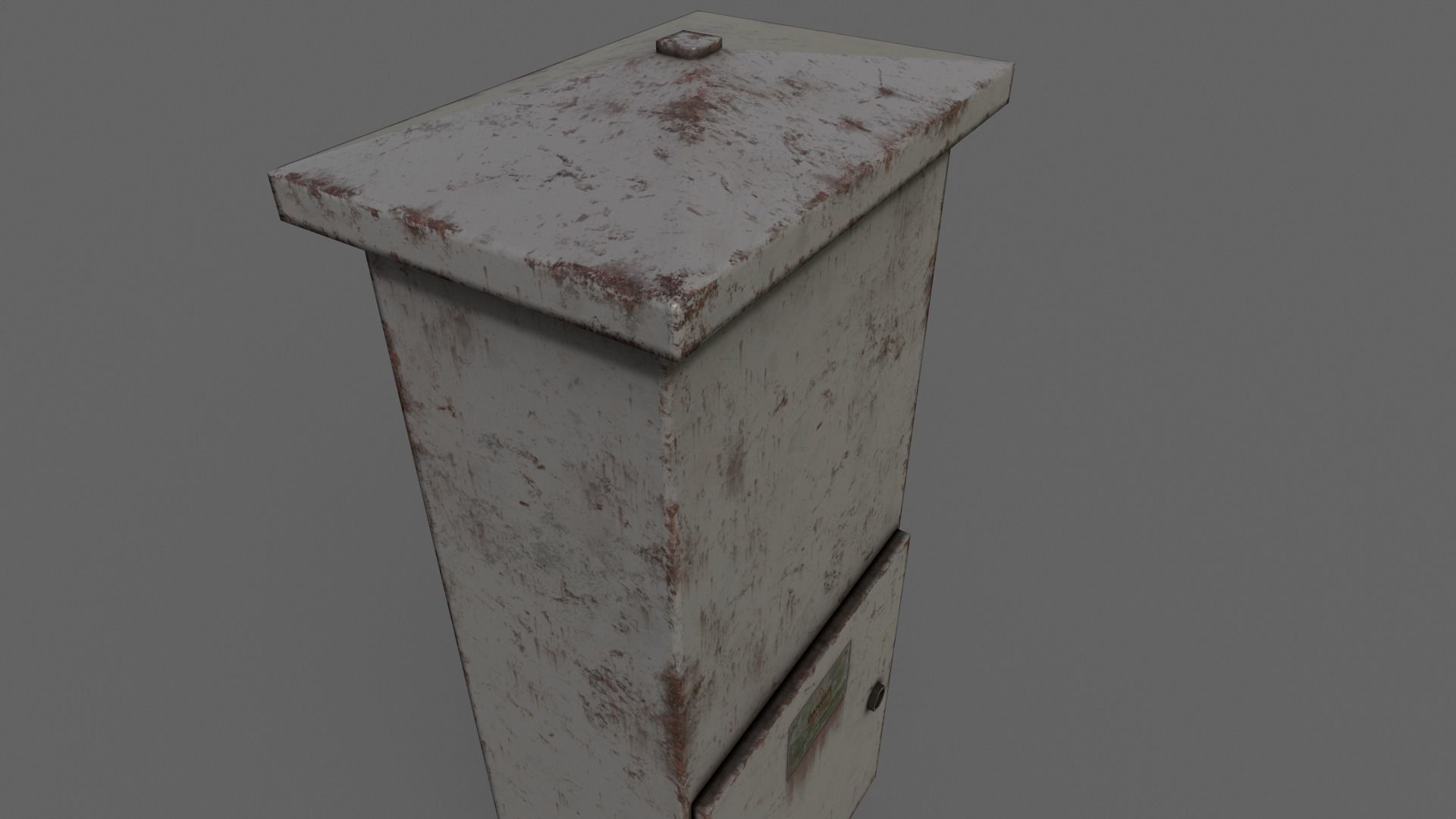 PBR Electric Box Grey V4 Low-poly 3D model_11