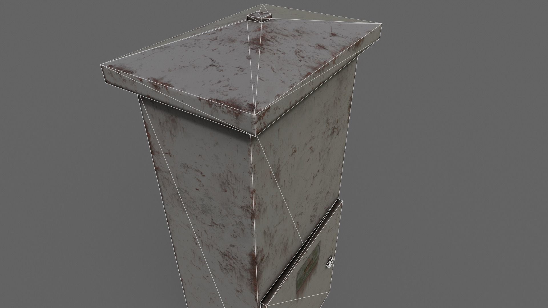 PBR Electric Box Grey V4 Low-poly 3D model_18
