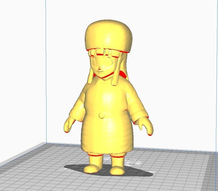 Suno 3D Model girl in coat and hat 3D print model_2