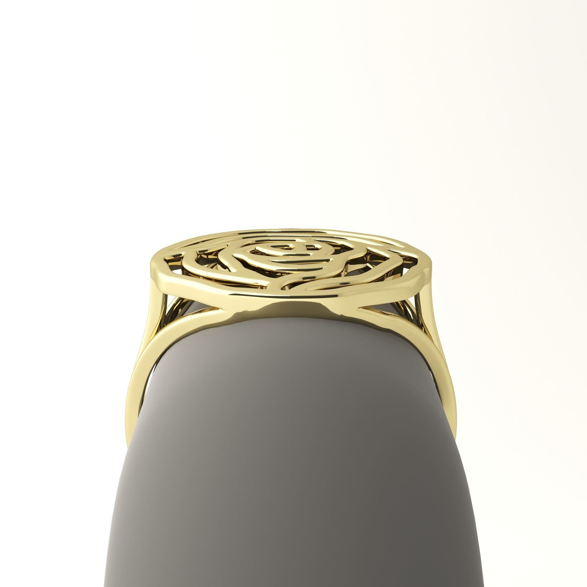 Rose ring 3D print model_22