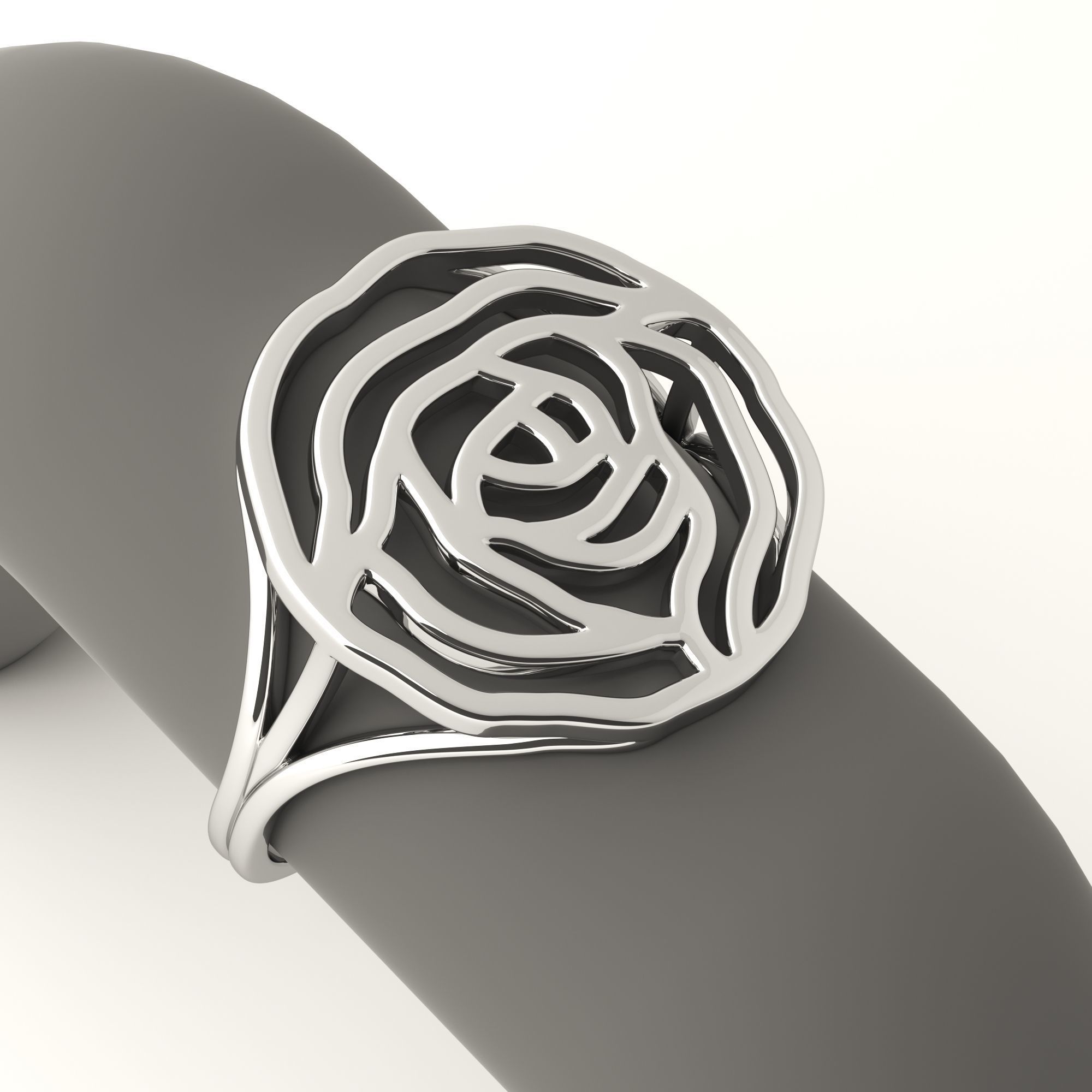 Rose ring 3D print model_31
