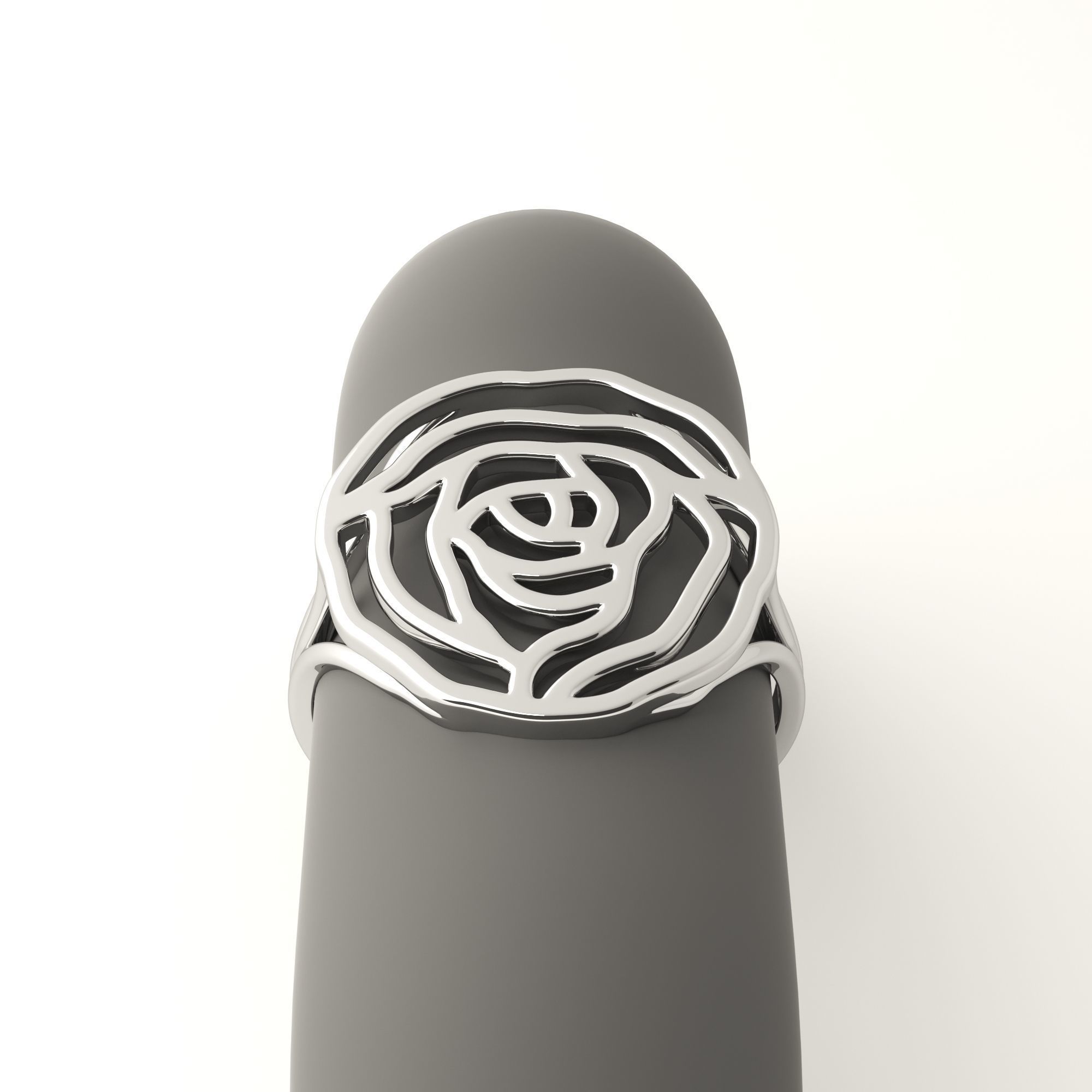 Rose ring 3D print model_17