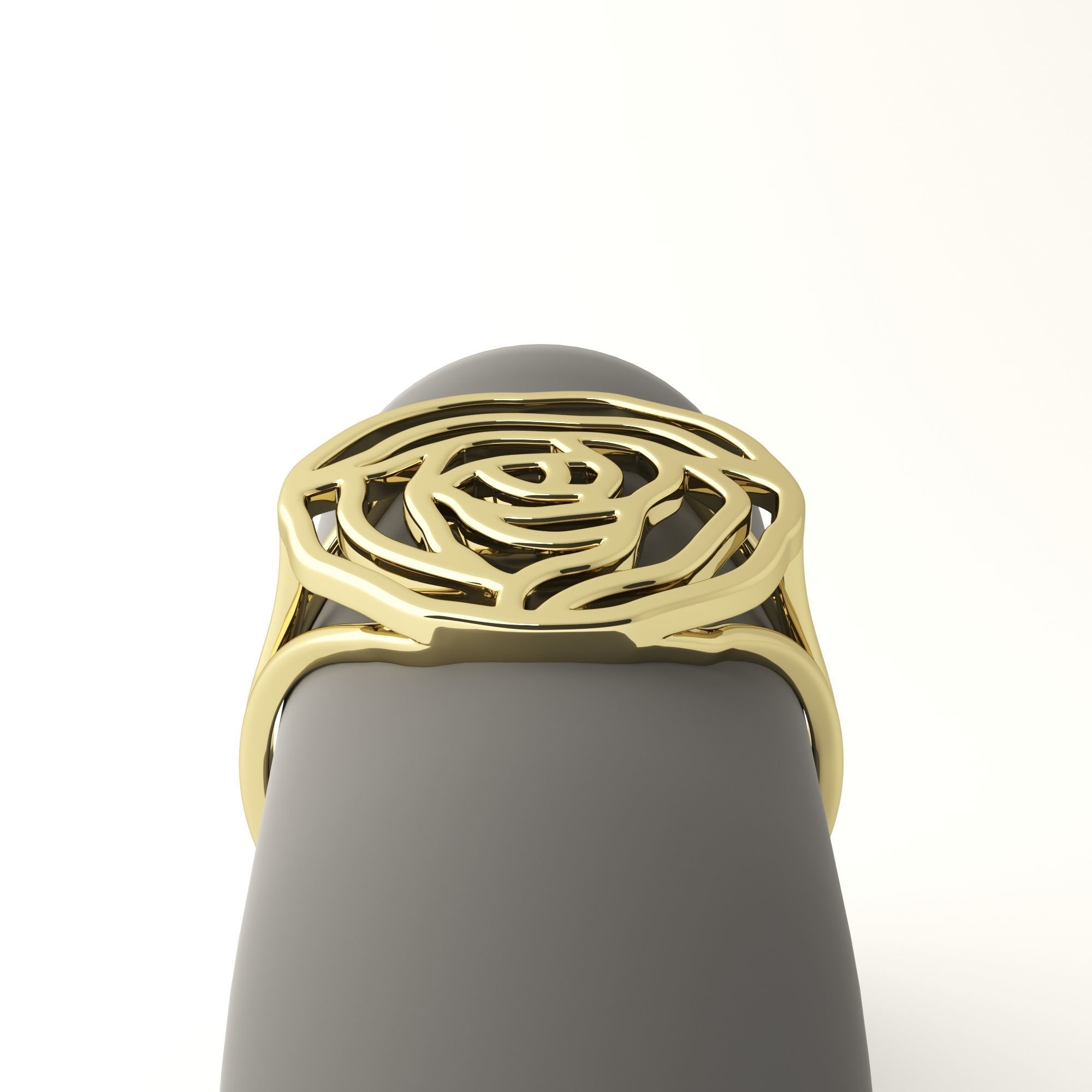 Rose ring 3D print model_20