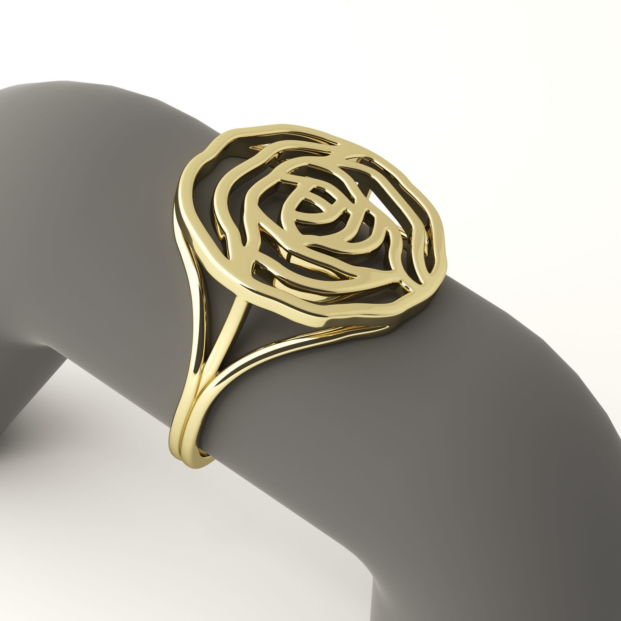 Rose ring 3D print model_28