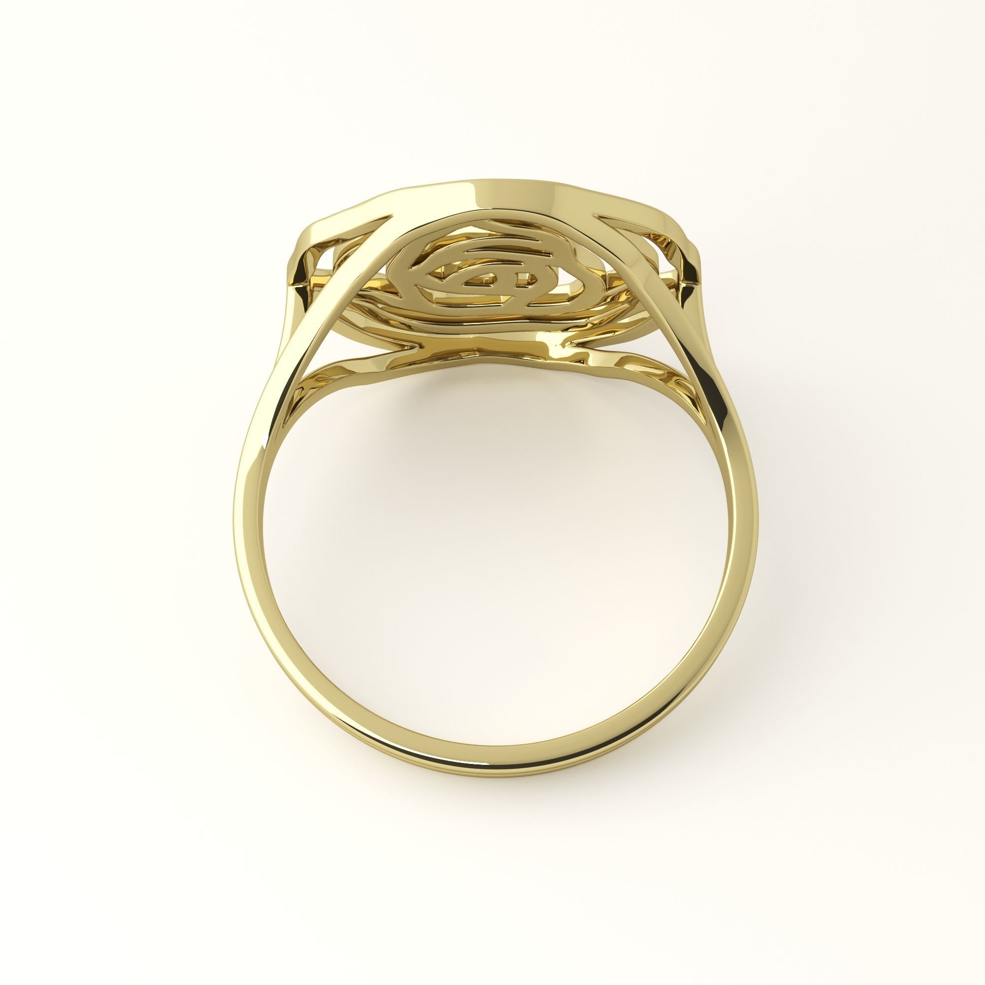Rose ring 3D print model_12
