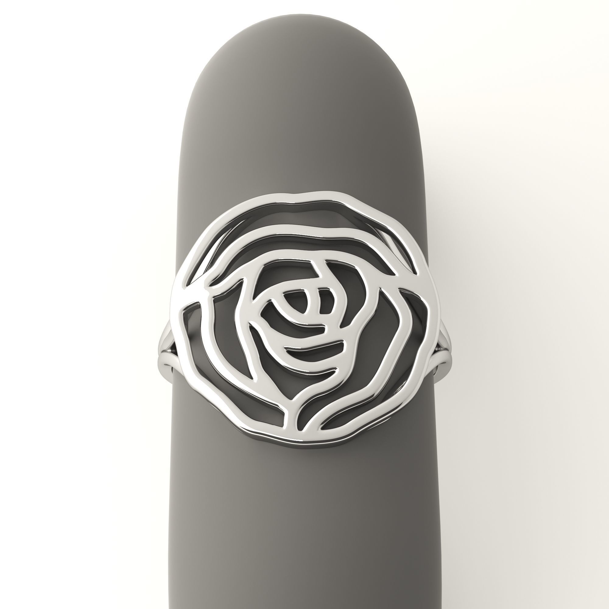 Rose ring 3D print model_19